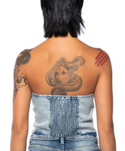 Load image into Gallery viewer, Cargo Bustier Denim Top
