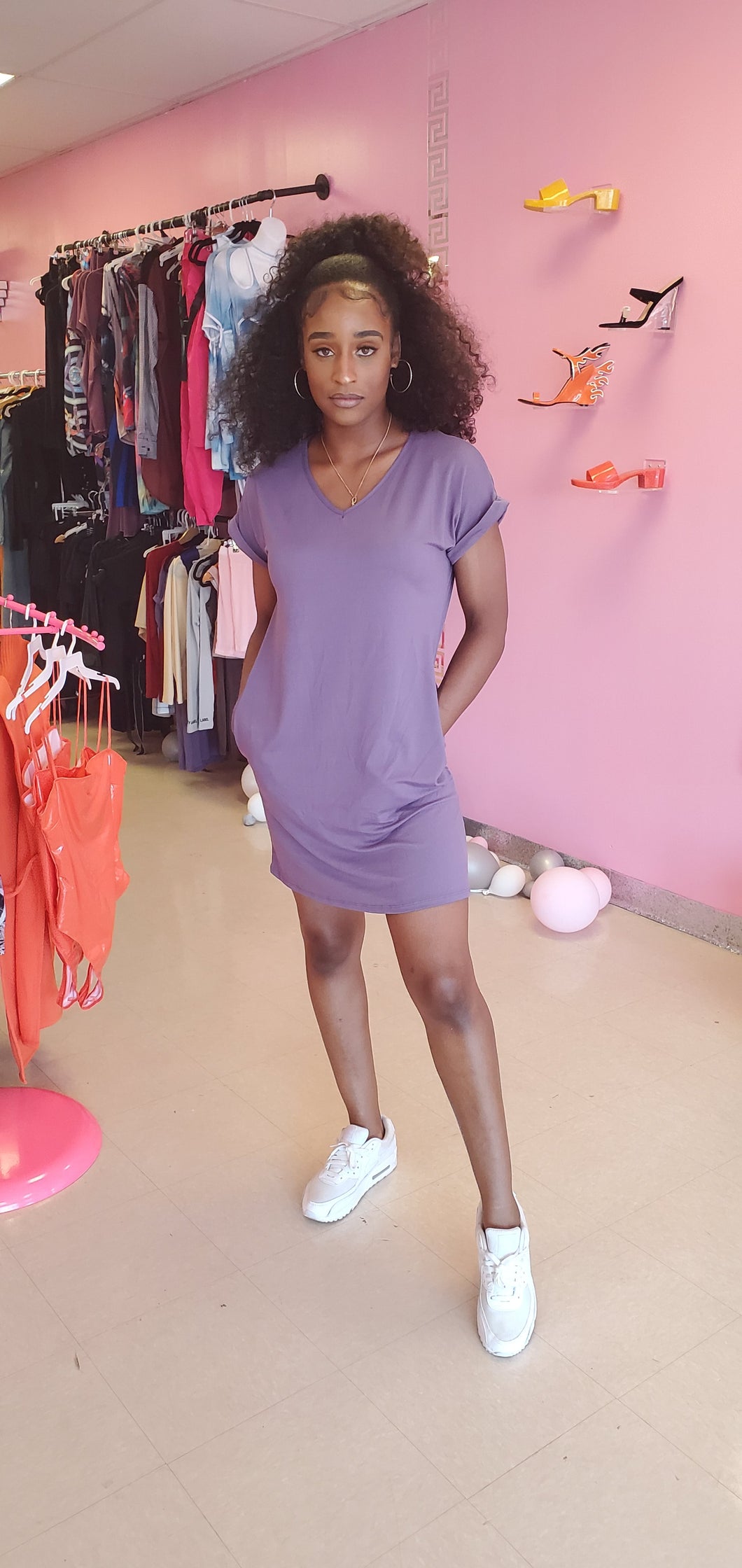 Amanda Pocket Dress (Lavender)