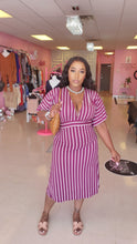 Load image into Gallery viewer, Striped Belted Maxi(Plus Size)
