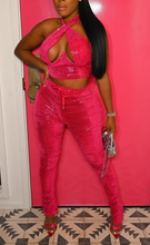 Load image into Gallery viewer, Sequins Cross Top (Pink)
