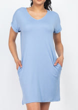 Load image into Gallery viewer, Amanda Pocket Dress (Blue)
