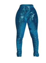 Load image into Gallery viewer, Sequins Joggers (Teal)
