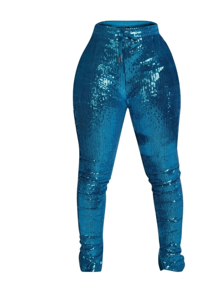 Sequins Joggers (Teal)